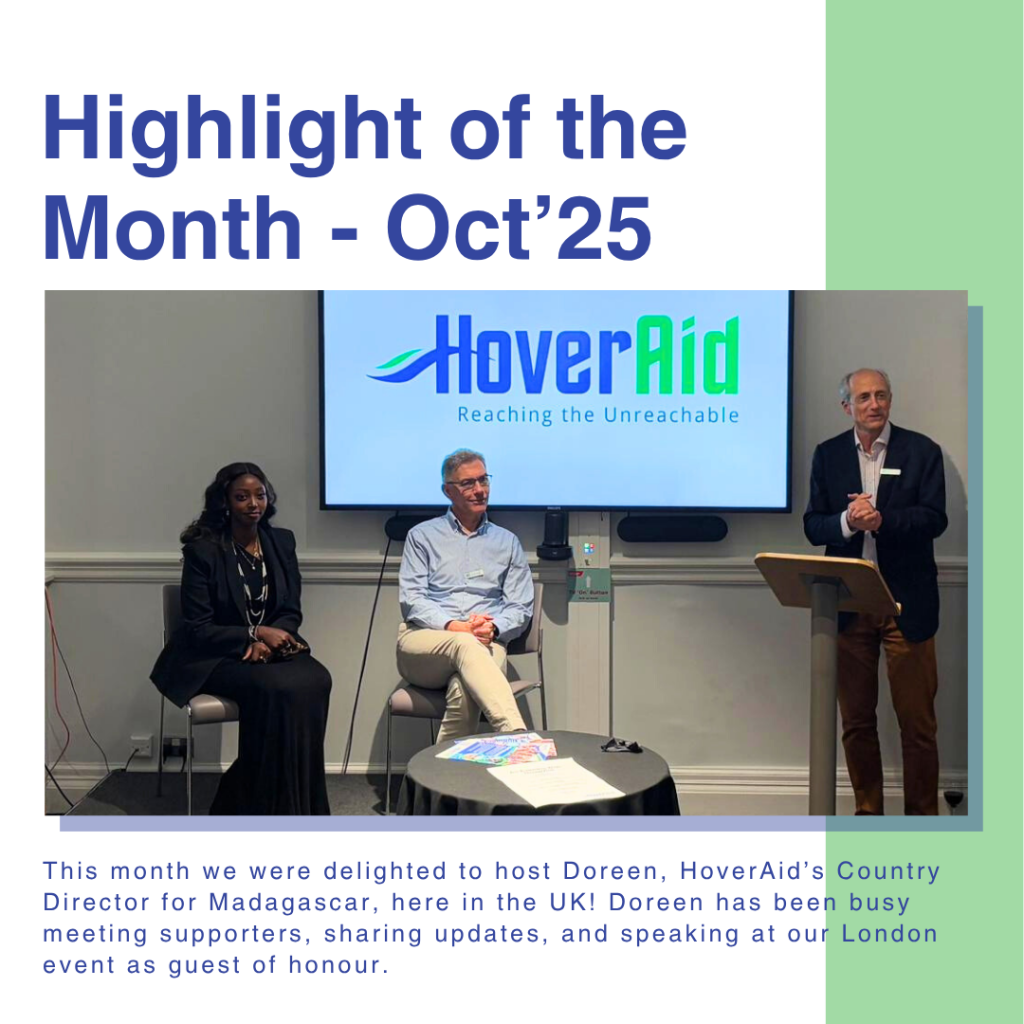 This month we were delighted to host Doreen, HoverAid’s Country Director for Madagascar, here in the UK! Doreen has been busy meeting supporters, sharing updates, and speaking at our London event as guest of honour.
